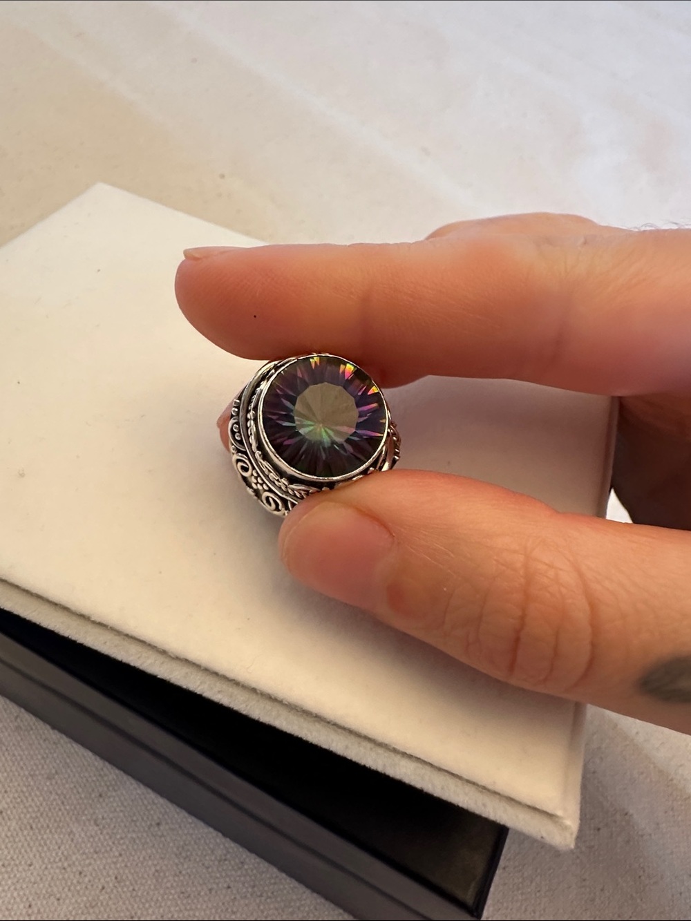 Mystic Rainbow Topaz Sterling Silver Ring - Picture 8 of 14